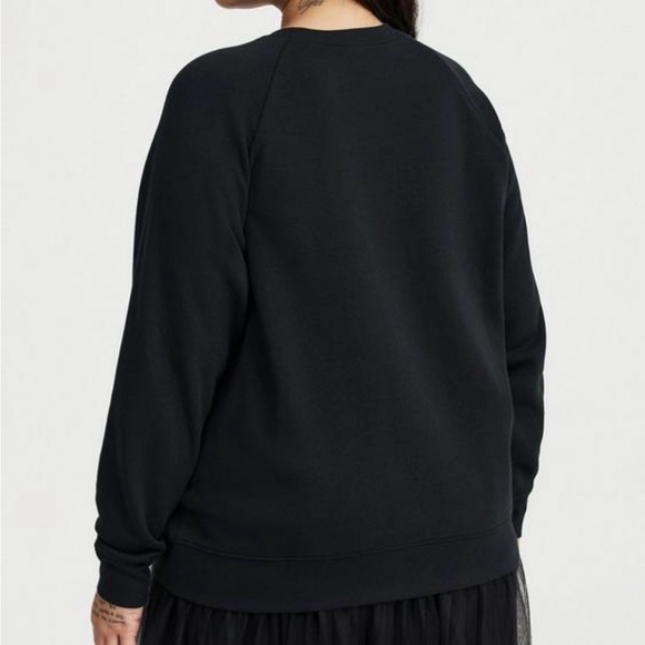 Torrid Black Fleece Sweatshirt with Silver Bow Accents - Picture 3 of 3